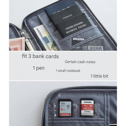 3-pack Large size Blue Travel Document Organiser - Waterproof Oxford Cloth Passport Holder With Multi-Pocket Storage - Portable Card And Cash Wallet For Holidays