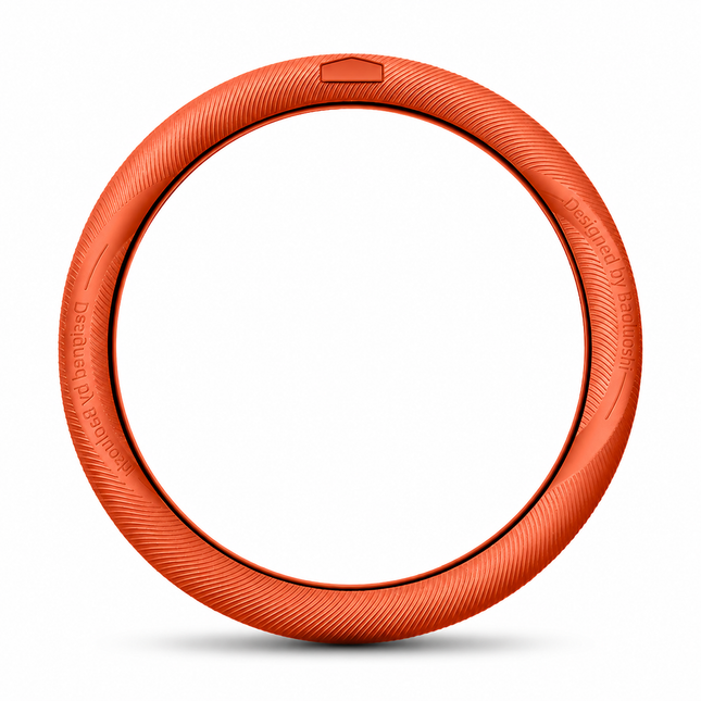 Orange Liquid Silicone Steering Wheel Cover - Ultra-Thin Non-Slip Sweat-Resistant Car Wheel Protector For O Type And D Type Wheels