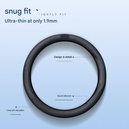 Apricot Liquid Silicone Steering Wheel Cover - Ultra-Thin Non-Slip Sweat-Resistant Car Wheel Protector For O Type And D Type Wheels