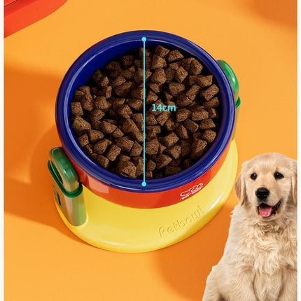 Pink Adjustable Height Pet Bowl With Suction Cup Base - Anti-Spill Elevated Feeder For Cats And Dogs - 3-Level Neck Protection Design