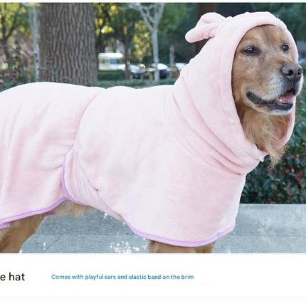 Blue Hooded Dog Bathrobe - Super Absorbent, Adjustable Fit, Cozy Pet Towel (Size : XS).