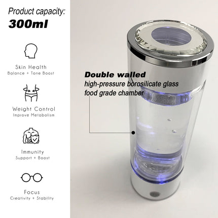 300ml H2 Hydrogen Water Bottle Alkaline Ionizer High compatibility AU.