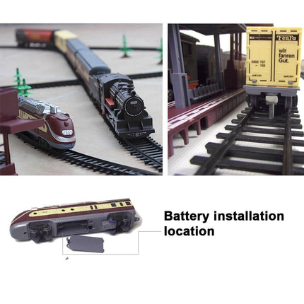 Electric Modern Toy Train Set Vehicle Rail Track Carriages With sound and lighting Kids.