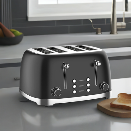 Bonzachef Multitoast Plus 4-Slice Popup Toaster With Ceramic Heating Element.