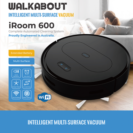 Walkabout iRoom 600 Smart Robot Vacuum and Mop With App-Based Automated Cleaning System.