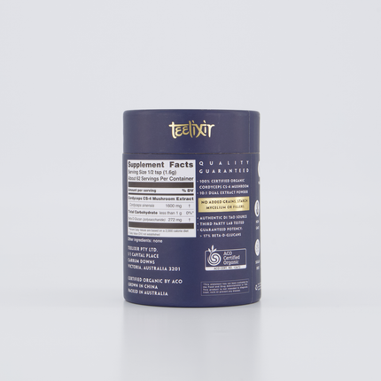 Teelixir Organic Cordyceps Mushroom 50g.