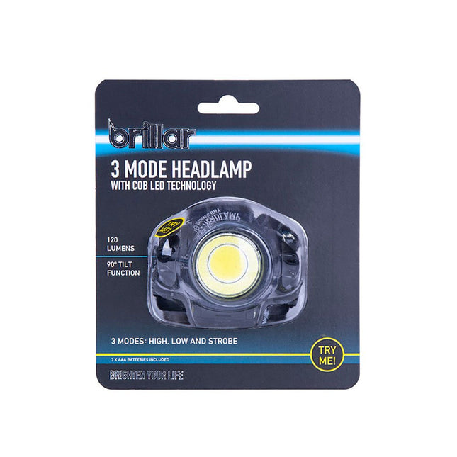 3 Mode Headlamp with COB LED Technology-Black/Blue.