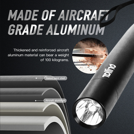 Brillar Aluminium Long Torch - Black.