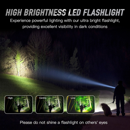 Brillar Aluminium Long Torch - Black.