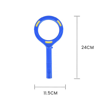 Brillar Light Up Magnifying Glass – Blue, 3× Magnification with COB LED Lighting.