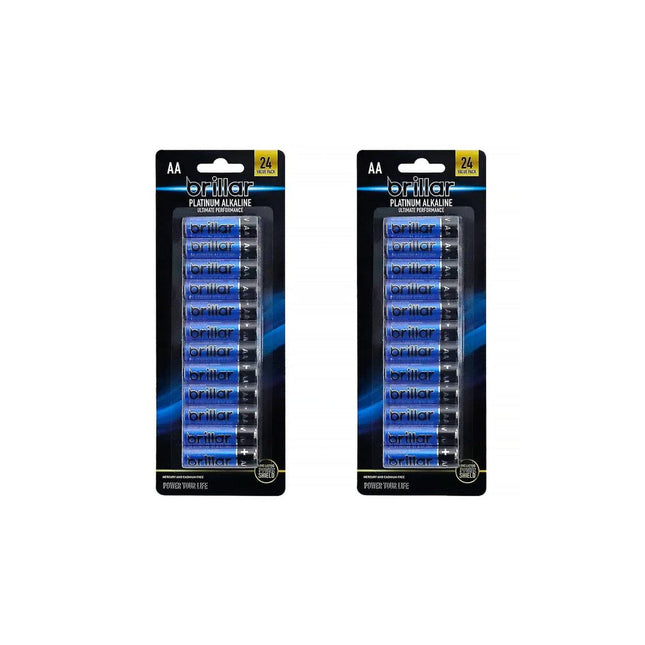 48 Pcs Brillar AA Platinum Alkaline Batteries.