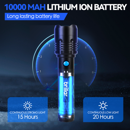 Brillar Commander - 4000 Lumen USB Rechargeable Torch.