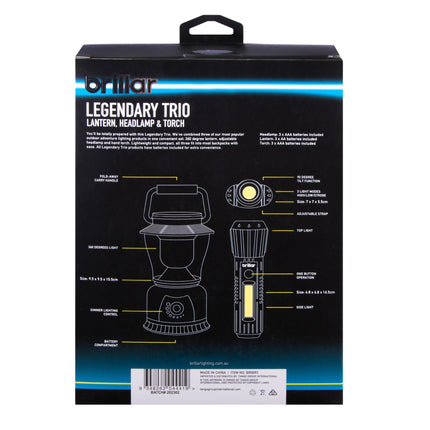 Brillar Legendary Trio Touch, Headlamp & Lantern.
