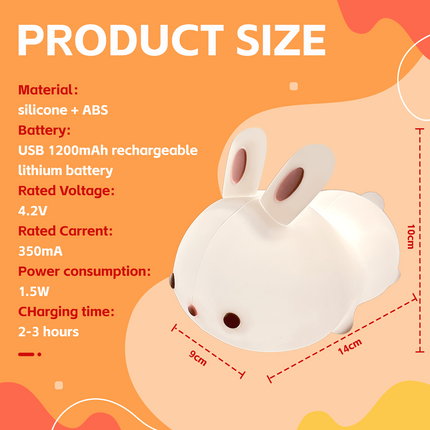 Squishy Cute Bunny Night Light.