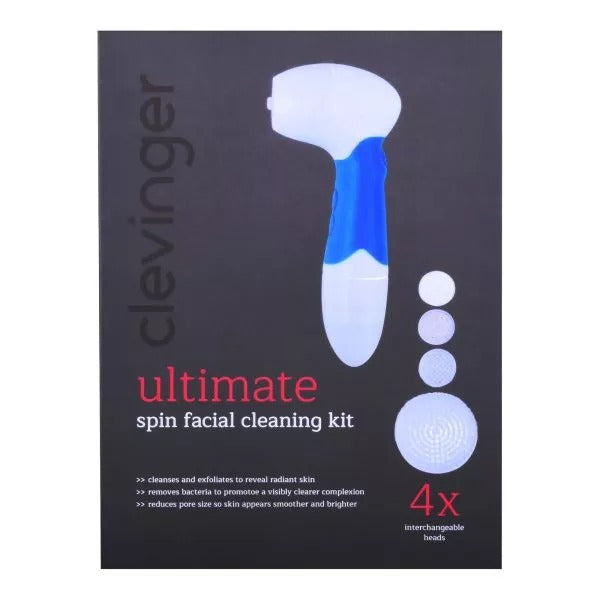 Clevinger Ultimate Spin Facial Cleansing Brush Set - 4 Heads.