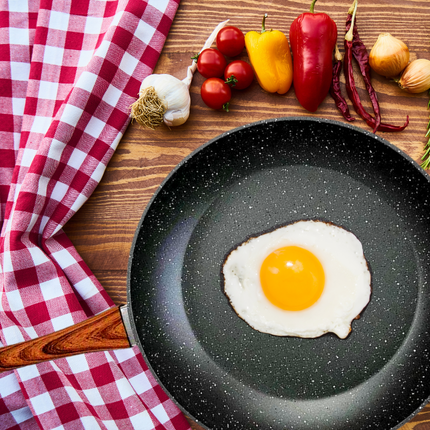 28cm PFOA Free Non-Stick Frypan with Wooden Look Handle.
