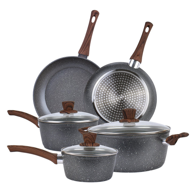 5Pieces Non-Stick Marble Coating Saucepan/Casserole/Fry Pan Cookware Set.