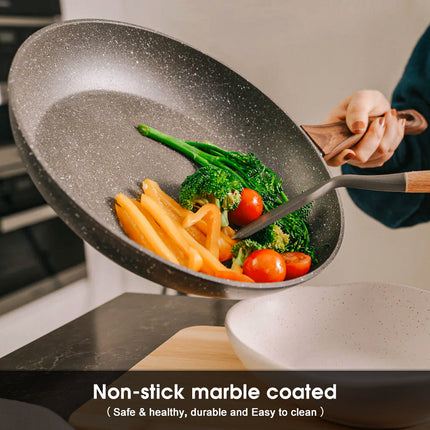 5Pieces Non-Stick Marble Coating Saucepan/Casserole/Fry Pan Cookware Set.