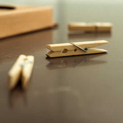 100 Pcs Eco Bamboo Clothes Pegs.