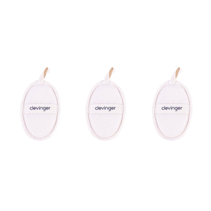 3 Pcs Clevinger Eco Oval Facial Exfoliating Loofah.