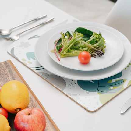 8 Pcs Clevinger  MDF Placemats and Coasters Monstera.