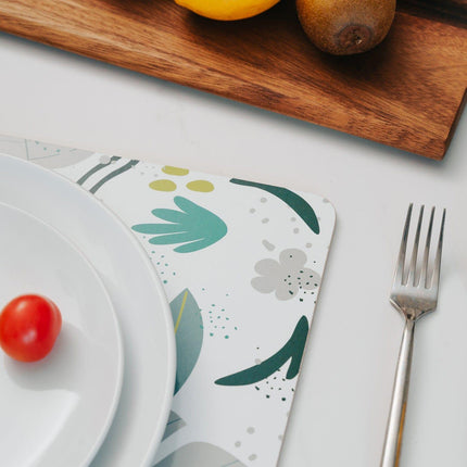8 Pcs Clevinger  MDF Placemats and Coasters Monstera.