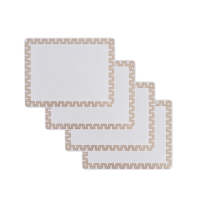Clevinger Set of 4 MD Placemats Gold Border.