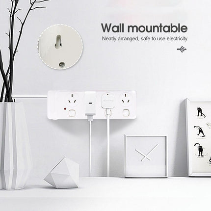 4 Outlet Power Board With Surge Protection with Individual Switches 1M Lead Cable.