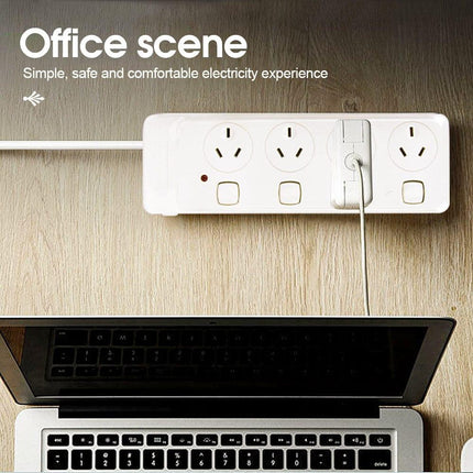 4 Outlet Power Board With Surge Protection with Individual Switches 1M Lead Cable.