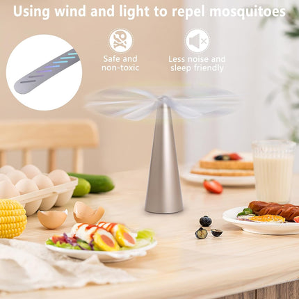 Battery Operated Shoo-Fly Chemical Free Fly Repellent Fan Gold.