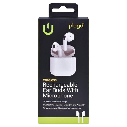 PLUGD Bluetooth Rechargeable Ear Buds with Microphone.