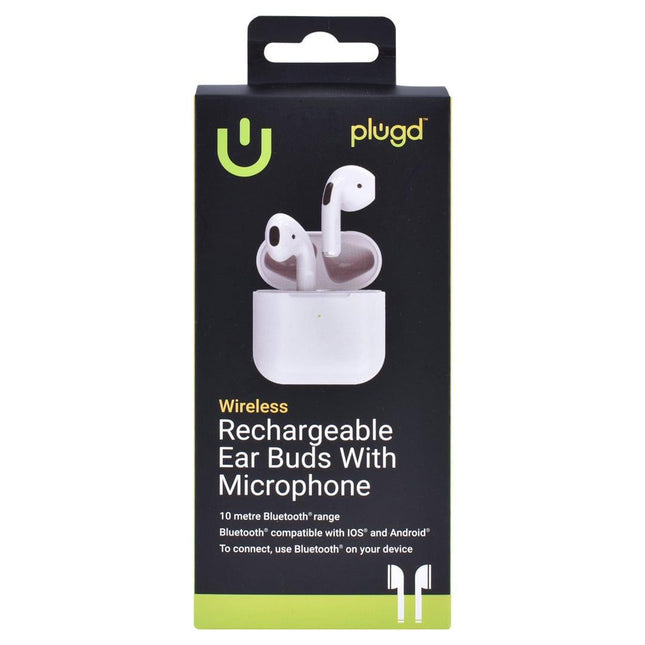 PLUGD Bluetooth Rechargeable Ear Buds with Microphone.