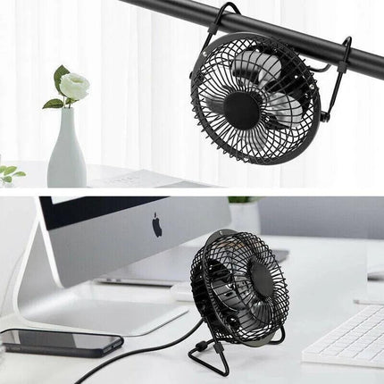 360 Degree Tilt Adjustable USB Portable Mini Desk Fan.