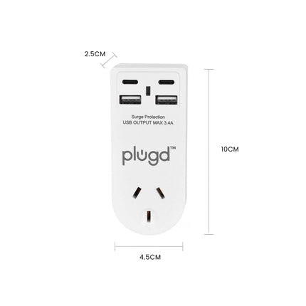 2 USB-A and 2 USB-C Wall Charger with Surge Protection.