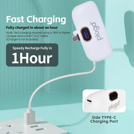 5000mAh 18.5W Mini USB-C Fast Charge Power Bank.