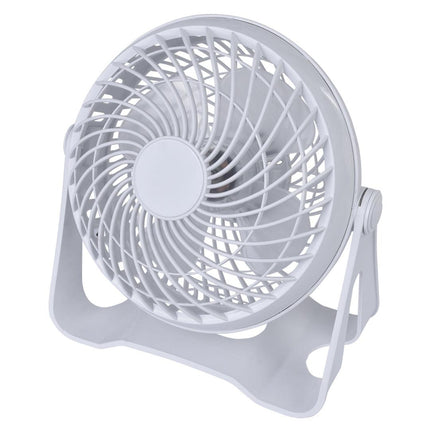 USB Powered Desk Fan – Portable 2-Speed Adjustable Angle Cooling Fan (White).