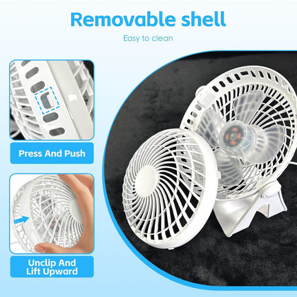 USB Powered Desk Fan – Portable 2-Speed Adjustable Angle Cooling Fan (White).