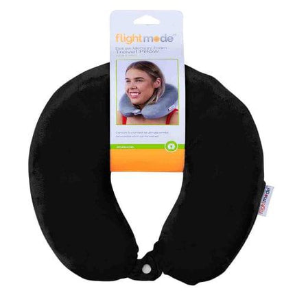 Deluxe Memory Foam Travel Pillow Black.