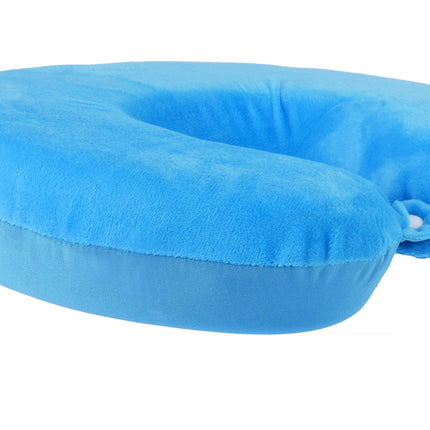 Deluxe Memory Foam Travel Pillow Blue.