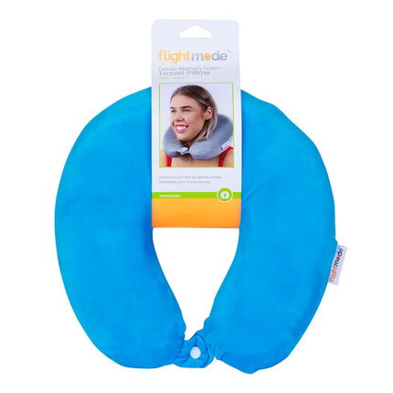 Deluxe Memory Foam Travel Pillow Blue.