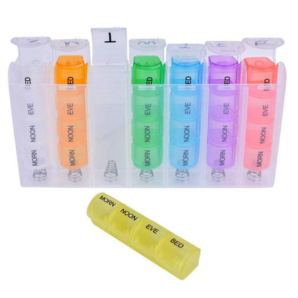 Flightmode 7 Day Travel Pill Box Medicine Organiser with Individual Daily Compartment.