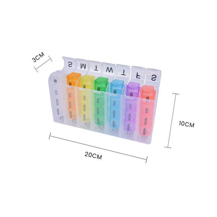 Flightmode 7 Day Travel Pill Box Medicine Organiser with Individual Daily Compartment.
