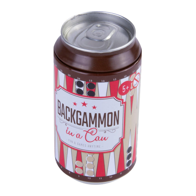 Backgammon In a Can - Travel Board Game.