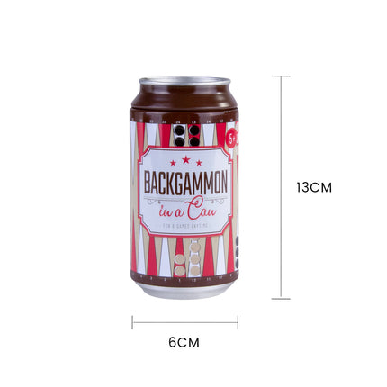 Backgammon In a Can - Travel Board Game.