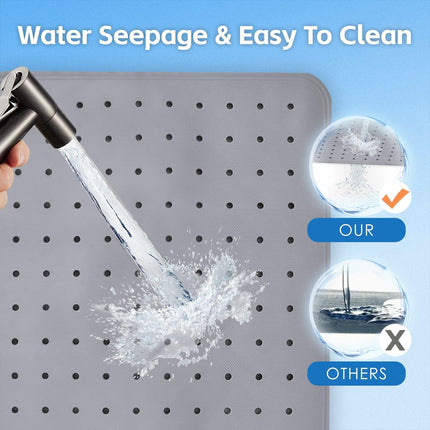 2Pack 70×40 cm Anti‑Slip Grip Shower Mat Quick‑Dry Bath Mat with 100+ Suction Cups.