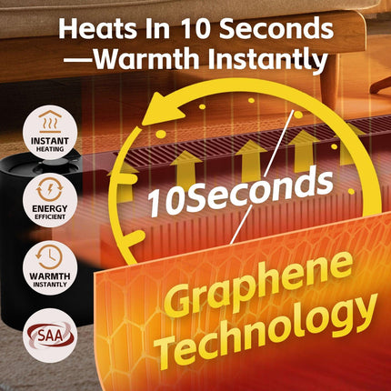 2200W Graphene Floor Electric Heater – Fast Heating, Energy-Efficient, Portable Indoor Heater.
