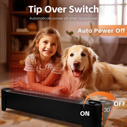 2200W Graphene Floor Electric Heater – Fast Heating, Energy-Efficient, Portable Indoor Heater.