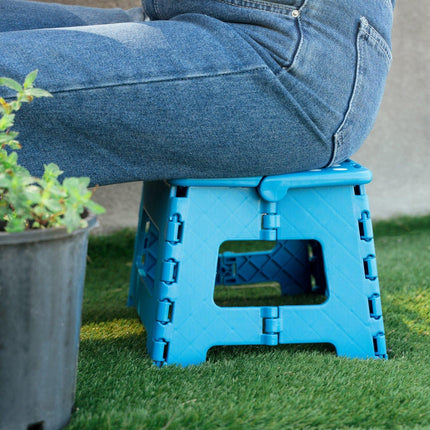 Plastic Folding Stool Portable Chair Outdoor Camping Blue.