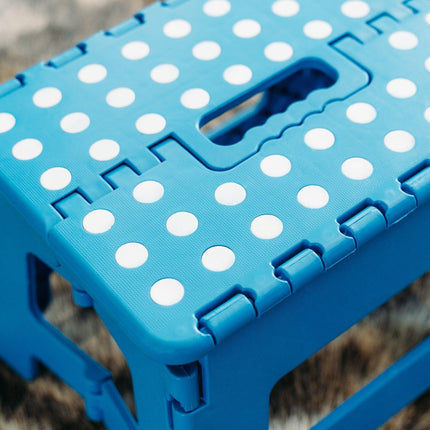Plastic Folding Stool Portable Chair Outdoor Camping Blue.