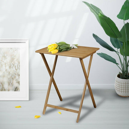 2pc Bamboo Folding Laptop Tray & Snack Table.